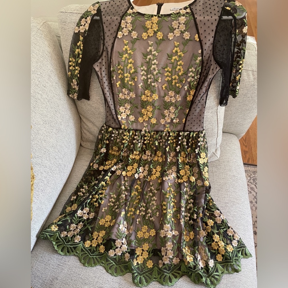 Millie Mackintosh Floral Black Lace Midi Dress
